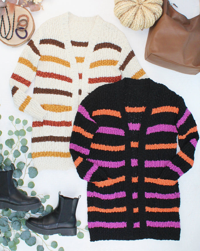 Halloween Striped Cardigan by Michelle Mae