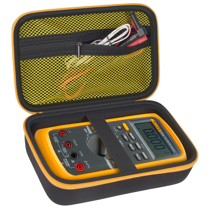 Fluke Digital Multimeter Carrying Case | ALKOO – for 87v / Black + Yellow Pocket – protective case product view