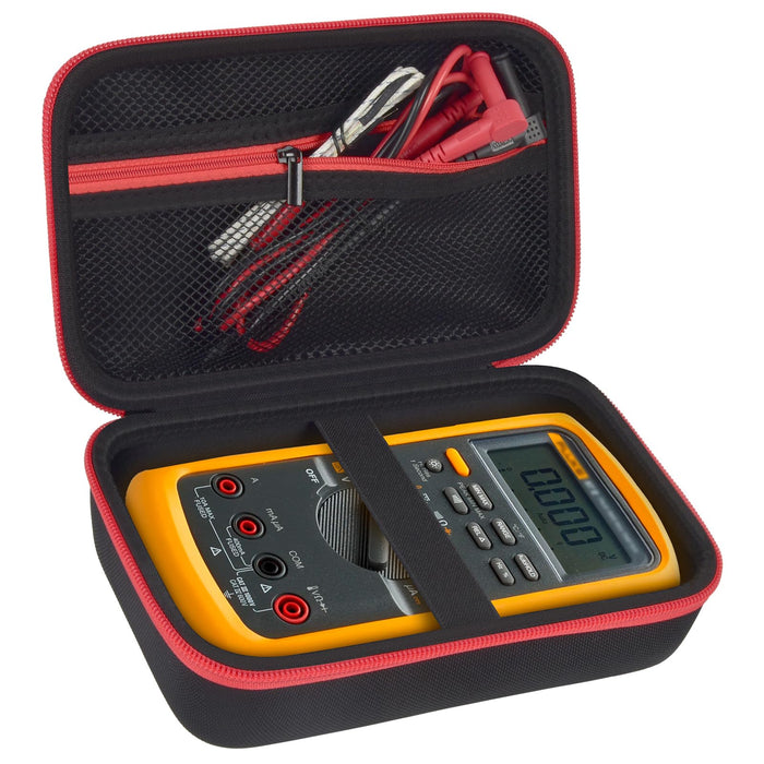 Fluke Digital Multimeter Carrying Case | ALKOO – for 87v / Black+Red Zipper – protective case product view