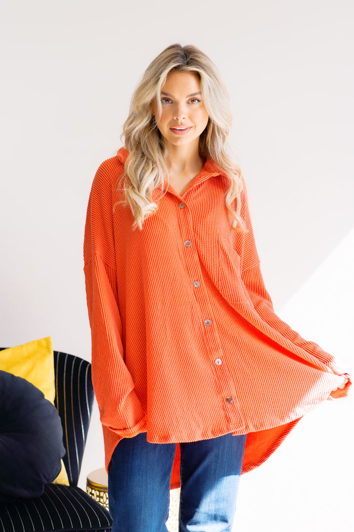 Harvest Hex Ribbed Oversized Cardigan