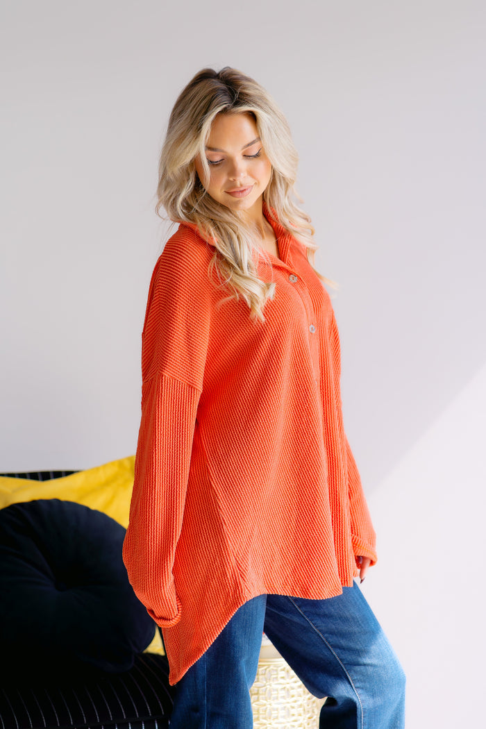 Harvest Hex Ribbed Oversized Cardigan