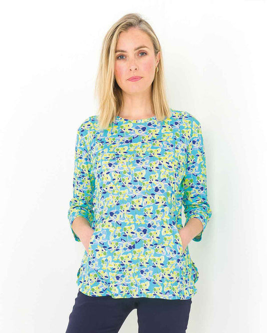 Hayden Floral 3/4 Sleeved Cotton Tunic Top - The Classic Boutique