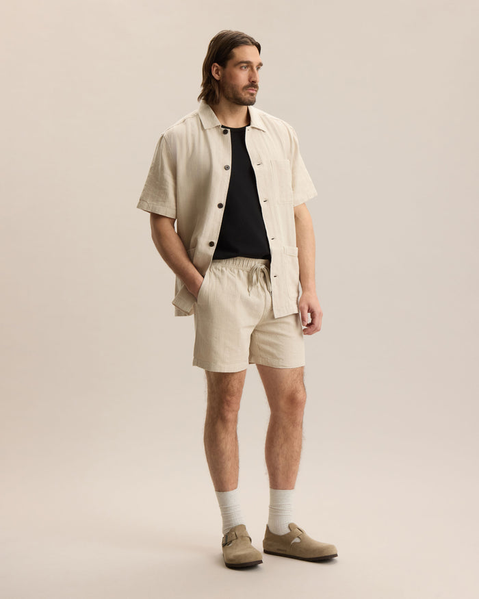HEMP HERRINGBONE SHORT