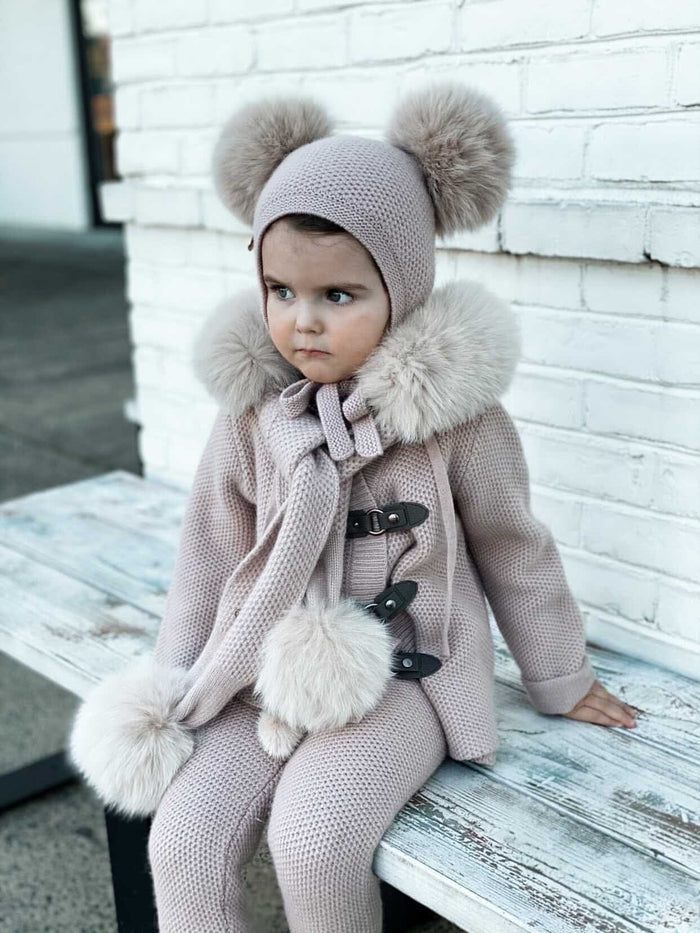 Honeycomb Dusty Pink Cashmere Scarf - Petite Maison Kids