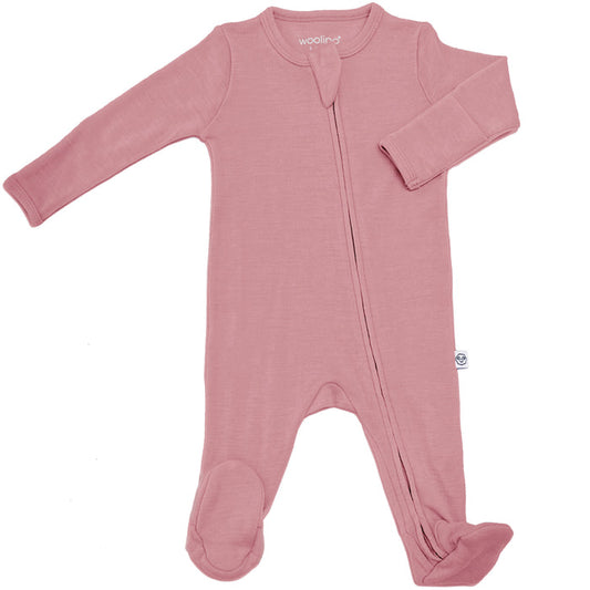 Imperfect Footie Pajamas, Merino Wool, Blush