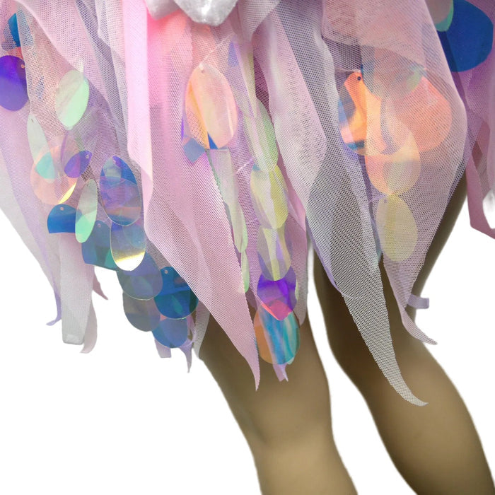 Iridescent Unicorn Pink and Purple Flower Fairy Monokini Costume Dance Rave Halloween