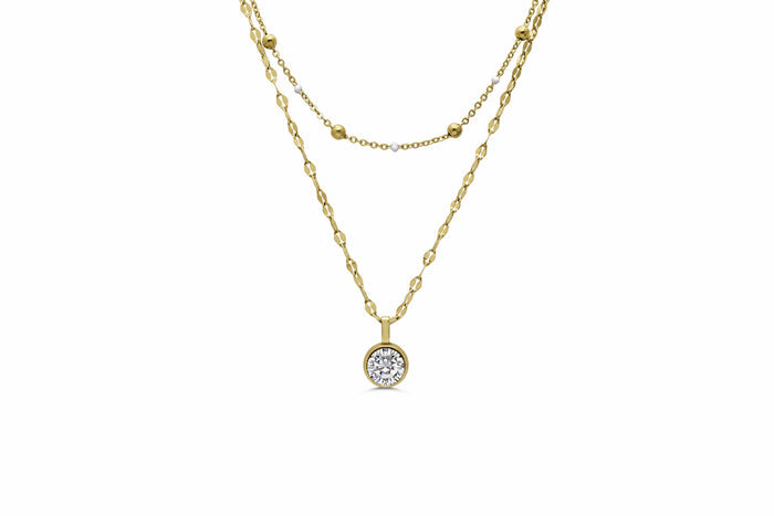 Isla Here's the Skinny Enamel Waterproof Gold Crystal Necklace Set