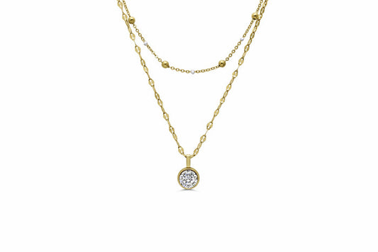 Isla Here's the Skinny Enamel Waterproof Gold Crystal Necklace Set