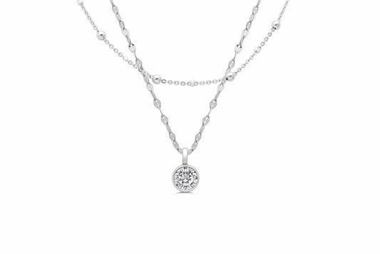 Isla Here's the Skinny Enamel Waterproof Silver Crystal Necklace Set