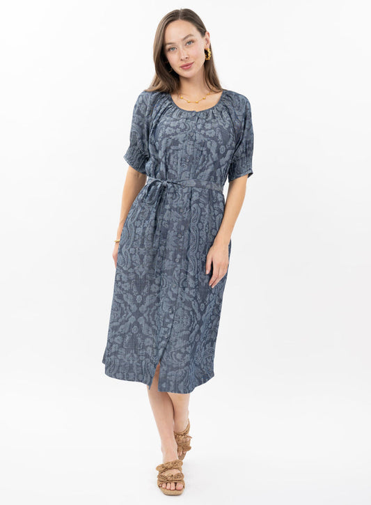 denim midi dress