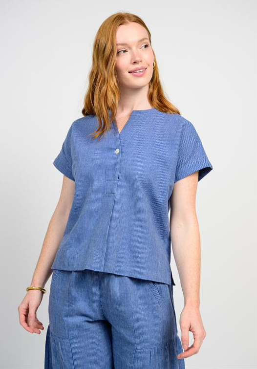 IVY JANE TOP POPOVER STRIPE