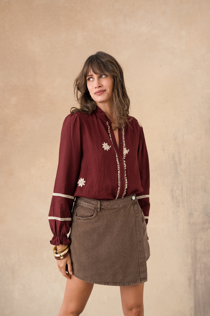 Jupe-short Edith - Café