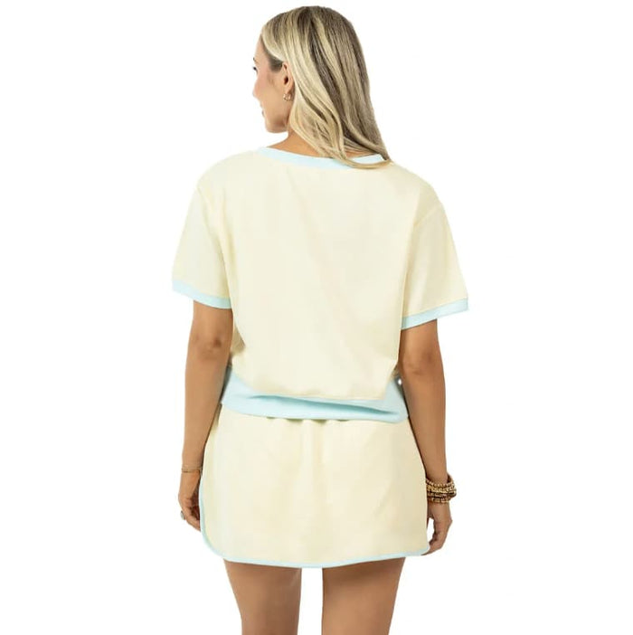 KatyDid Women's Two Piece Contrast Set