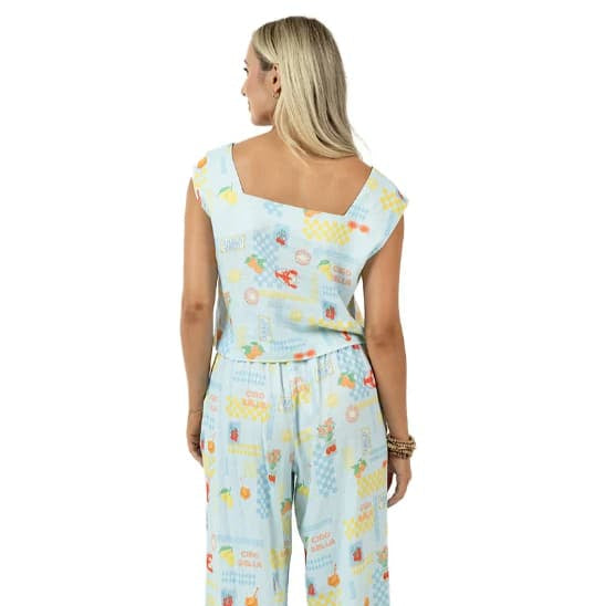 KatyDid Women's Two Piece Linen Pants Set