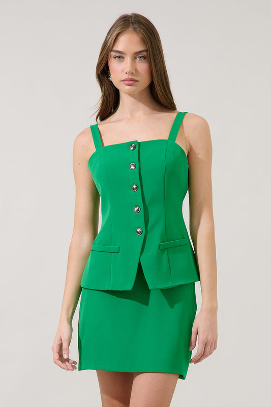 Keilani Sleeveless Button Down Top
