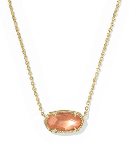 Kendra Scott Elisa Gold Pendant Necklace in Burnt Orange Mother of Pearl