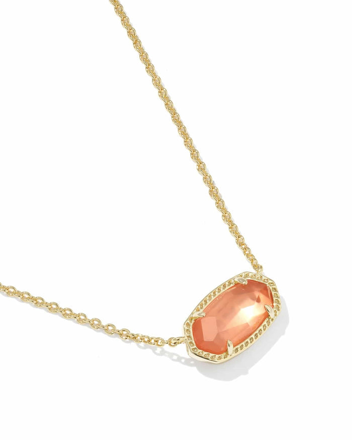 Kendra Scott Elisa Gold Pendant Necklace in Burnt Orange Mother of Pearl