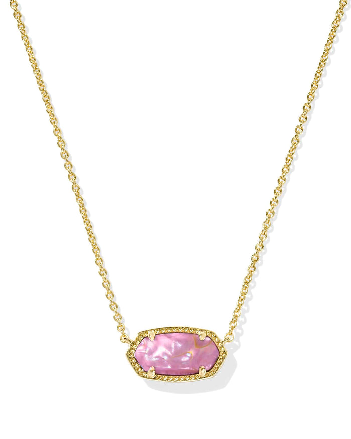 Kendra Scott Elisa Gold Pendant Necklace in Light Mauve Illusion