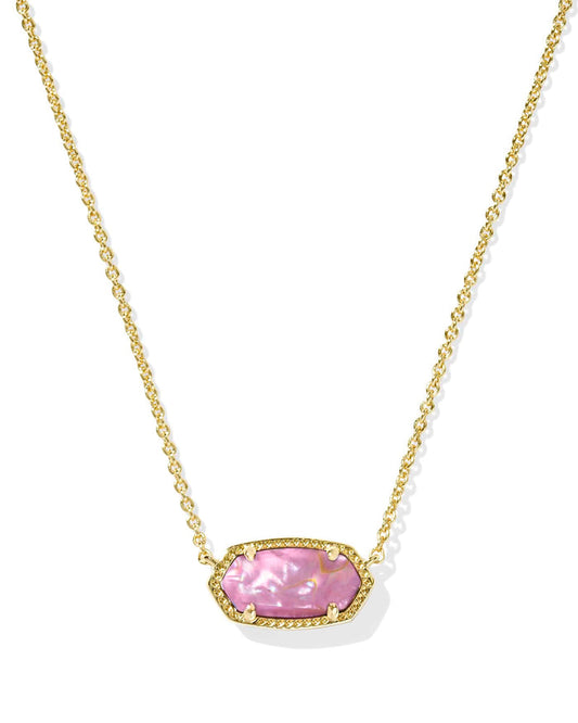 Kendra Scott Elisa Gold Pendant Necklace in Light Mauve Illusion