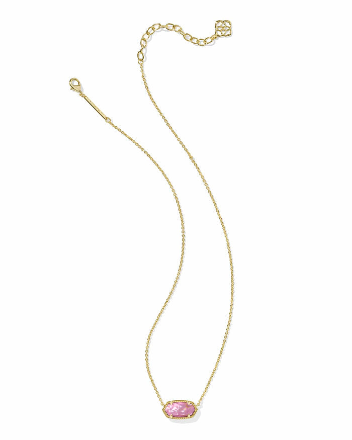 Kendra Scott Elisa Gold Pendant Necklace in Light Mauve Illusion