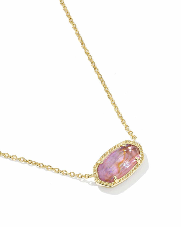Kendra Scott Elisa Gold Pendant Necklace in Light Mauve Illusion