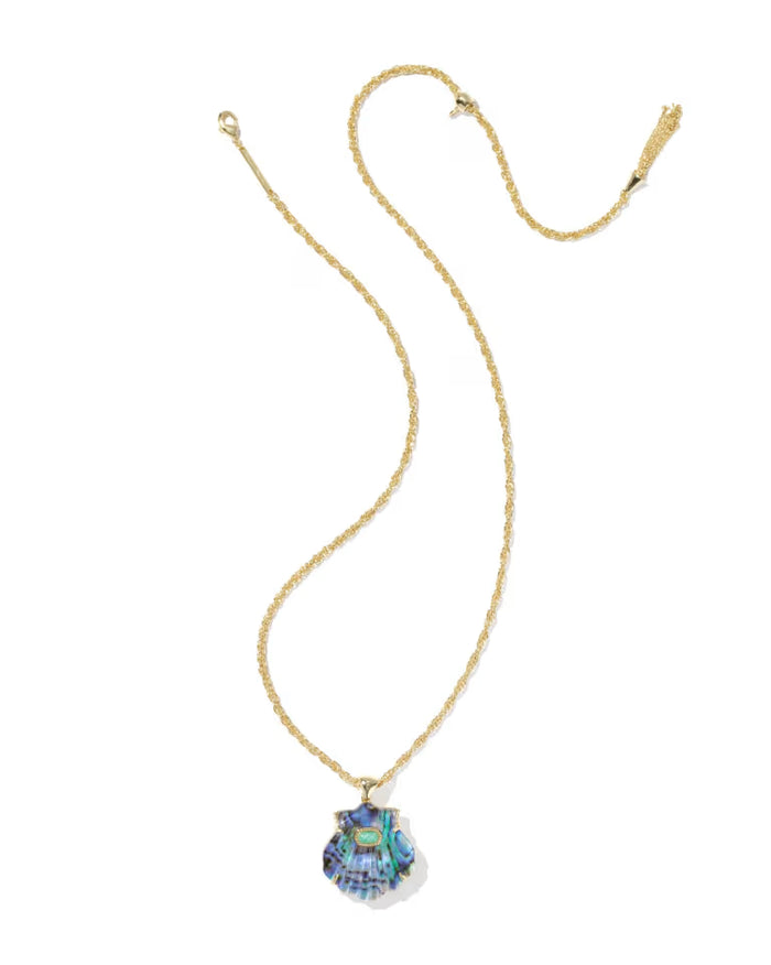 Kendra Scott Lucia Shell Gold Pendant Necklace in Abalone Shell