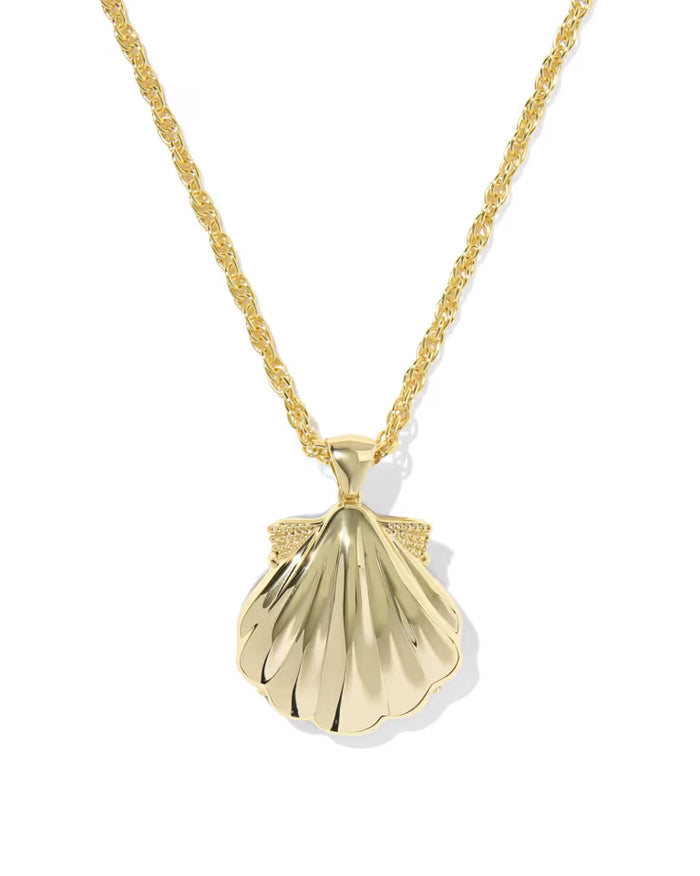 Kendra Scott Lucia Shell Gold Pendant Necklace in Abalone Shell