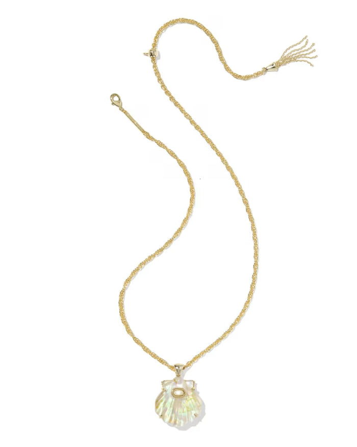 Kendra Scott Lucia Shell Gold Pendant Necklace in Iridescent Abalone Shell
