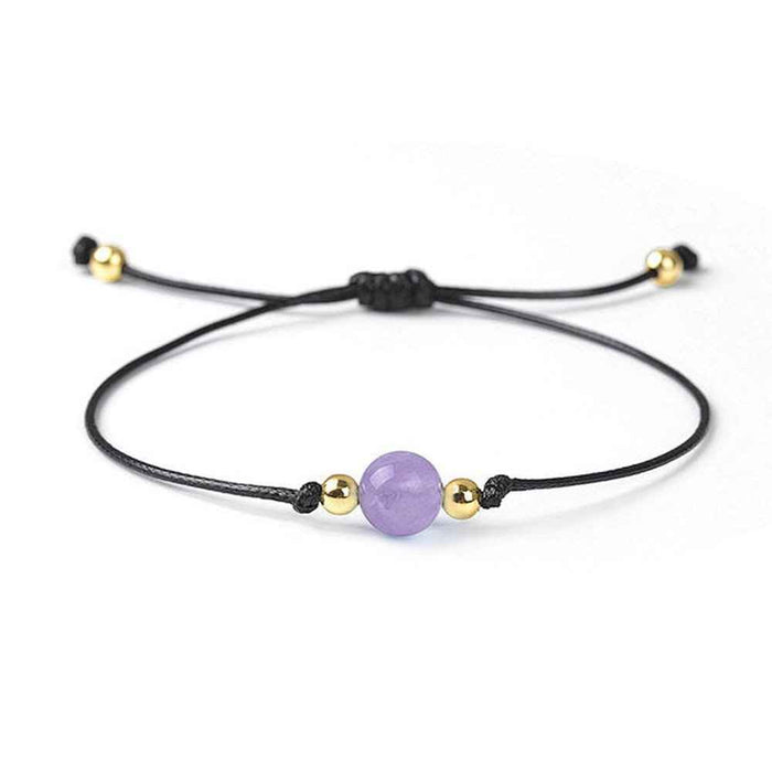 Lavender amethyst birthstone bracelet for February, soft lilac natural stone