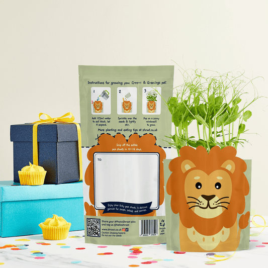 'Leo' Lion Growable Microgreen Greetings Card