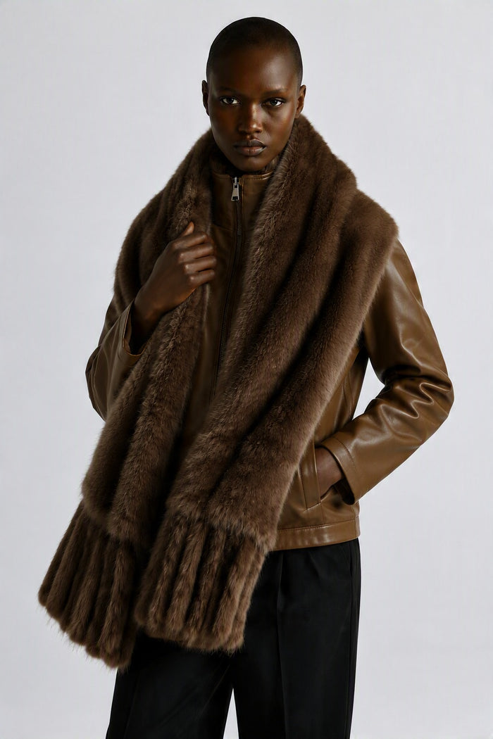 Leopard Faux-Fur Shoulder Wrap wholesale - image 2