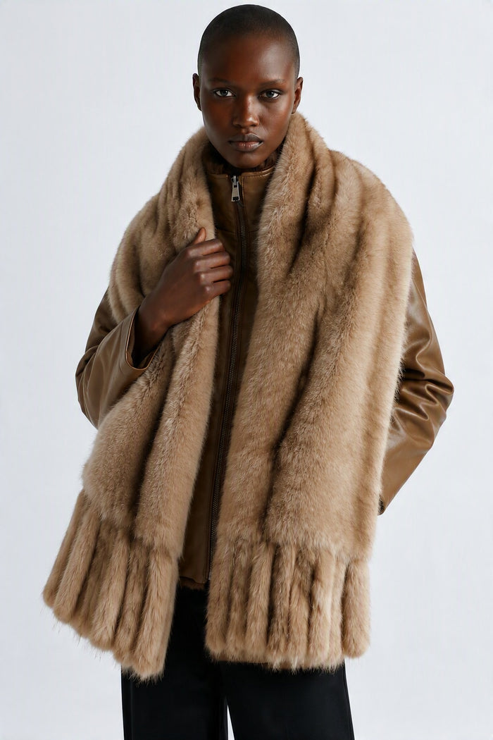 Leopard Faux-Fur Shoulder Wrap wholesale - image 3