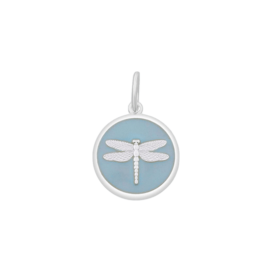 Lola Dragonfly Pendant - Silver Pale Blue