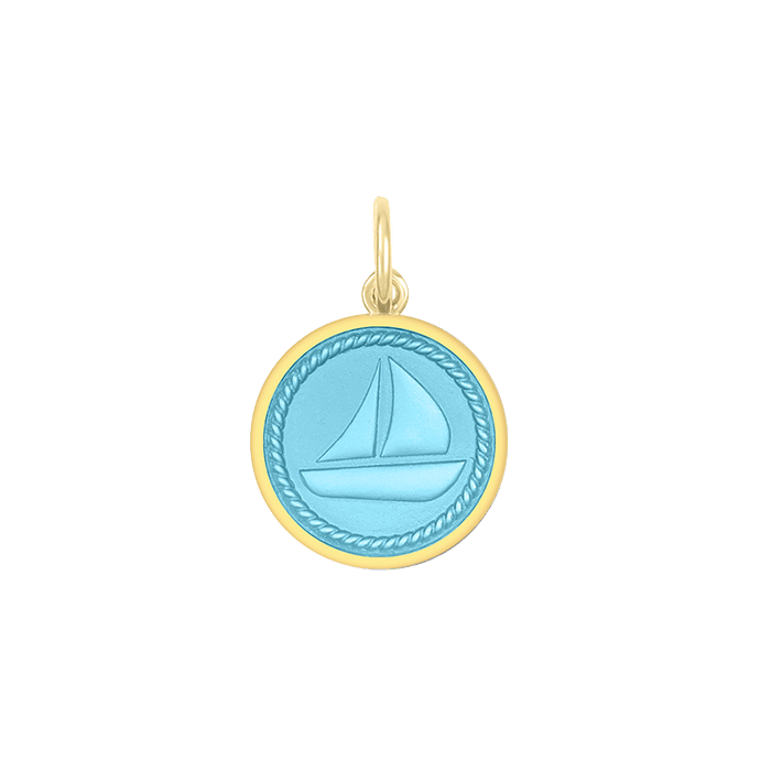 Lola Sailboat Pendant - All Gold Light Blue