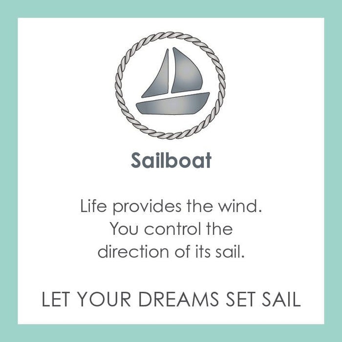 Lola Sailboat Pendant - All Gold Light Blue