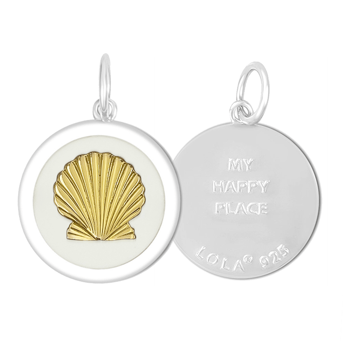 Lola Shell Pendant - Black & Gold