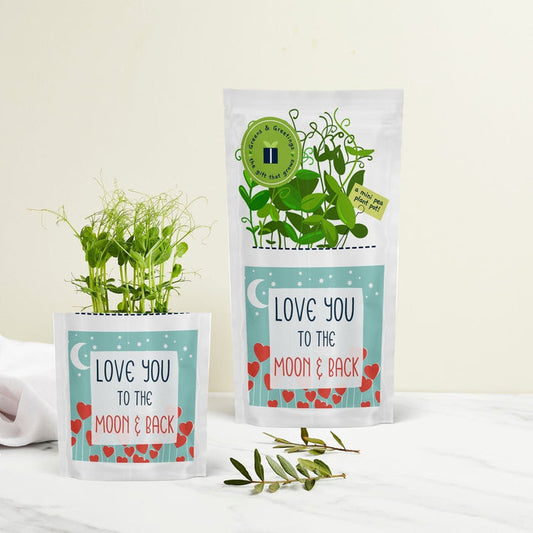 Love You to the Moon & Back Growable Microgreen Greetings Card