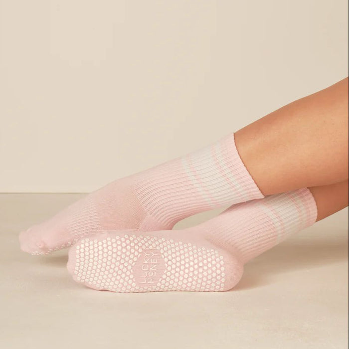 Lucky Honey The Crew Stipe Grip Socks