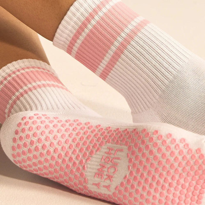 Lucky Honey The Crew Stipe Grip Socks