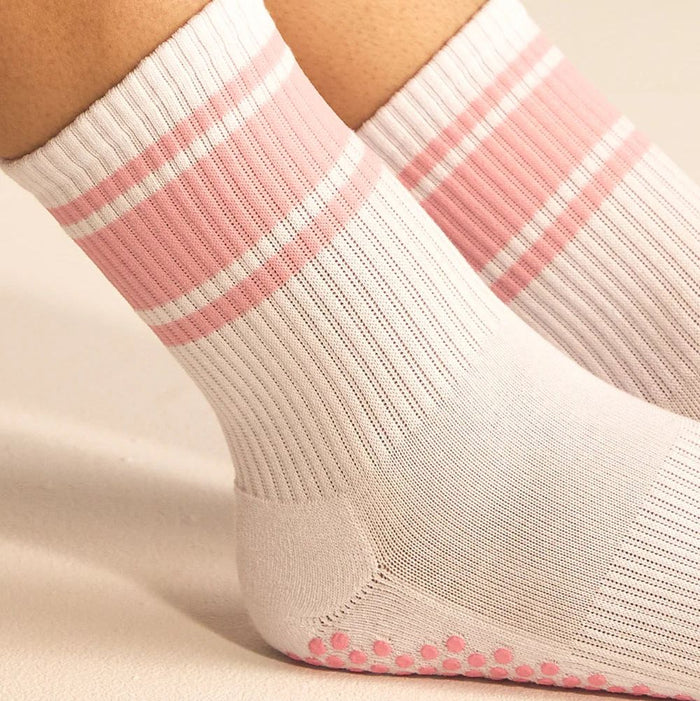 Lucky Honey The Crew Stipe Grip Socks