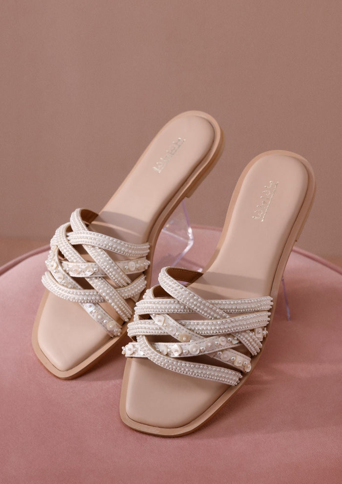 Magnolia Off-White Criss-Cross Flat Sandal