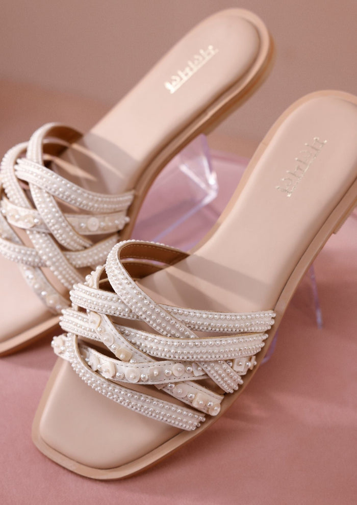 Magnolia Off-White Criss-Cross Flat Sandal