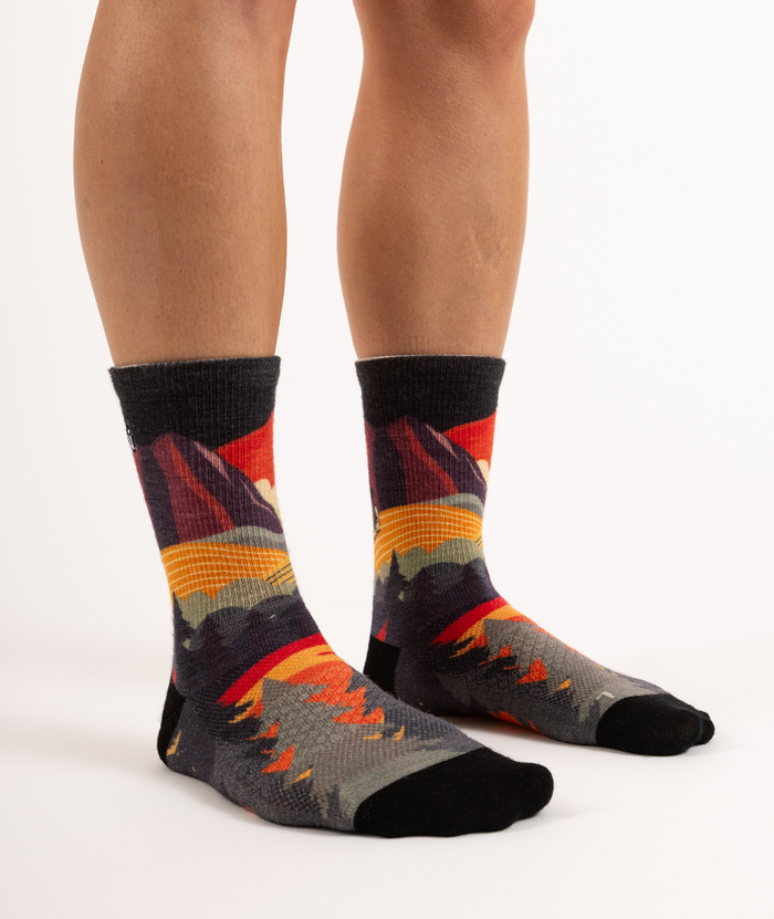 Meandering Merino Wool Lite Crew Socks