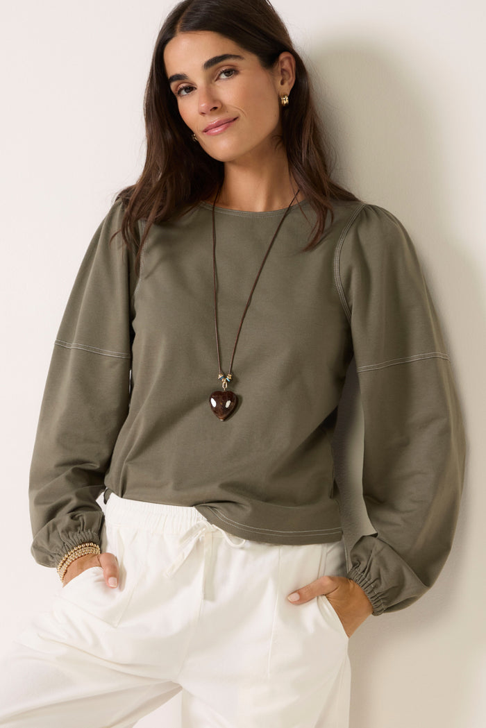 Memphis Contrast Topstitch Top