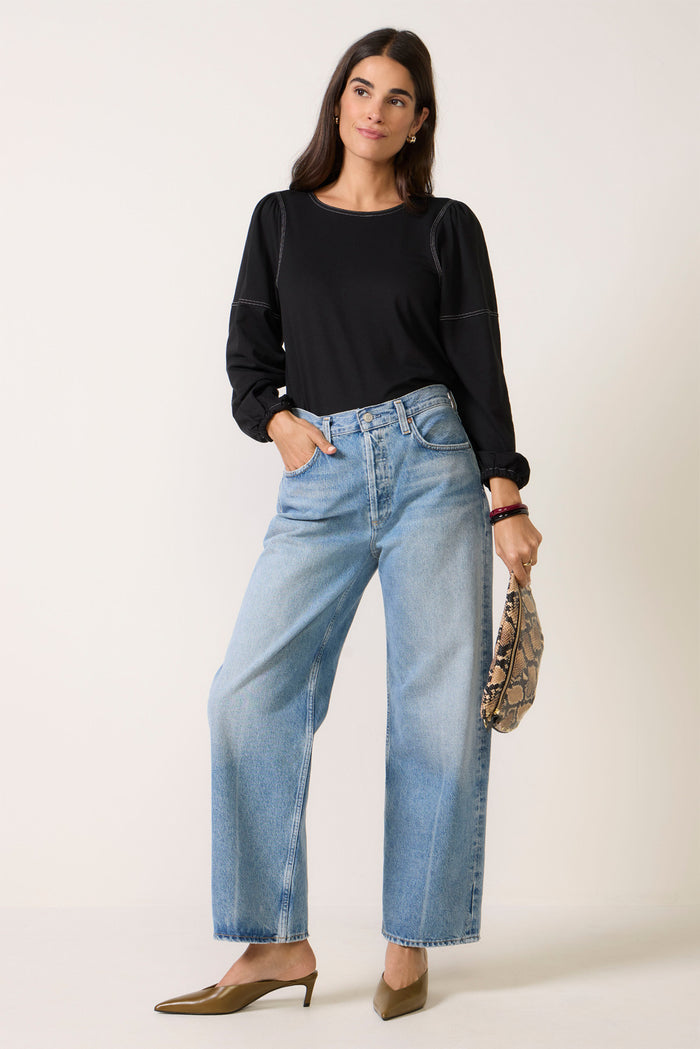 Memphis Contrast Topstitch Top