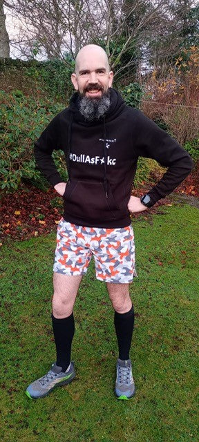MENS Fit Trail Shorts | Orange Geo Camo