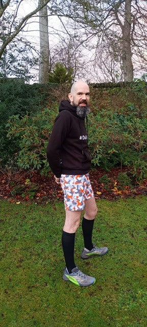 MENS Fit Trail Shorts | Orange Geo Camo