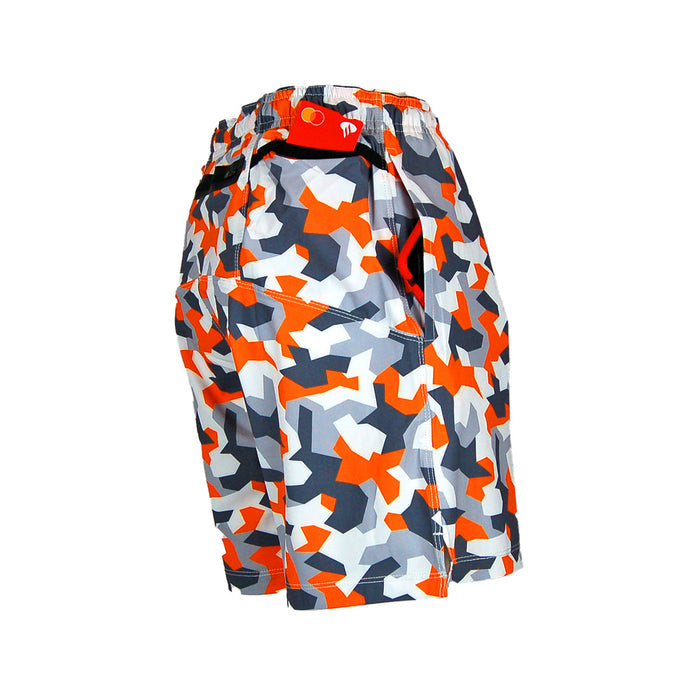 MENS Fit Trail Shorts | Orange Geo Camo