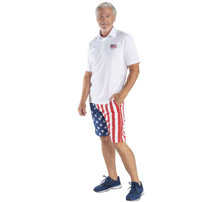 Men's Greg Norman Freedom Pique USA Polo - The Flag Shirt