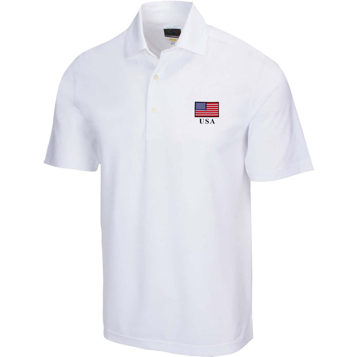 Men's Greg Norman Freedom Pique USA Polo - The Flag Shirt